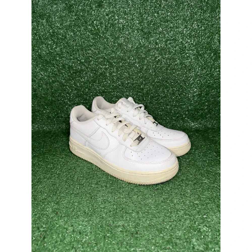 Nike Air Force 1 07 Low Womens 6.5 Kids 5Y White Leather Casual Shoes 314192-117